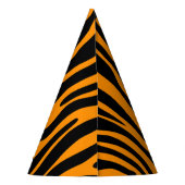 Princeton Oranje Zebra Print Feesthoedjes (Achterkant)