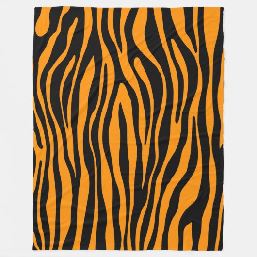 Princeton Oranje Zebra Print Fleece Deken (Voorkant)