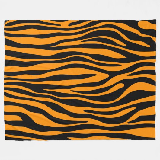 Princeton Oranje Zebra Print Fleece Deken (Voorkant (Horizontaal))