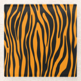 Princeton Oranje Zebra Print Glazen Onderzetter