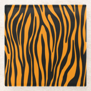 Princeton Oranje Zebra Print Glazen Onderzetter