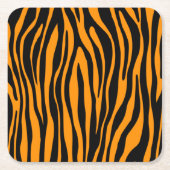 Princeton Oranje Zebra Print Kartonnen Onderzetters (Voorkant)