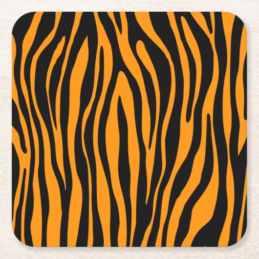 Princeton Oranje Zebra Print Kartonnen Onderzetters (Voorkant)