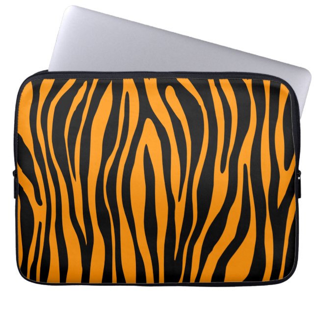 Princeton Oranje Zebra Print Laptop Sleeve (Voorkant)