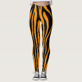 Princeton Oranje Zebra Print Leggings (Voorkant)