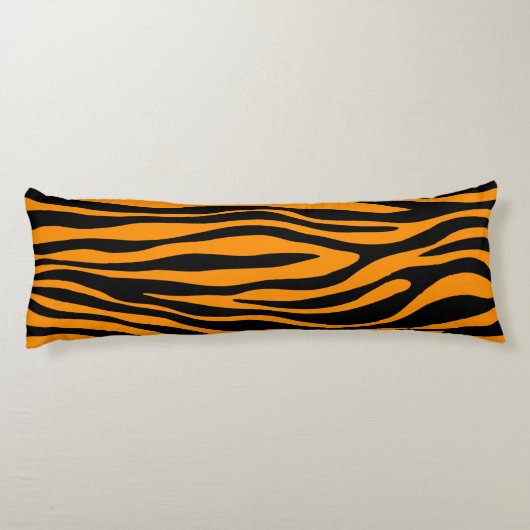Princeton Oranje Zebra Print Lichaamskussen (Achterkant)