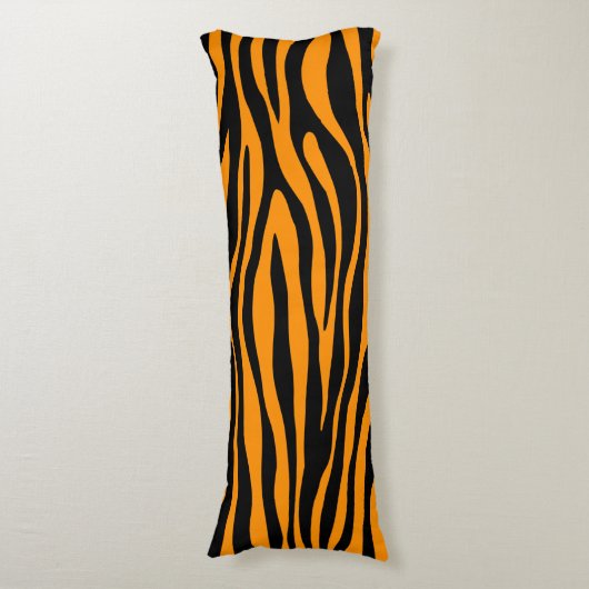 Princeton Oranje Zebra Print Lichaamskussen (Voorkant Verticaal)
