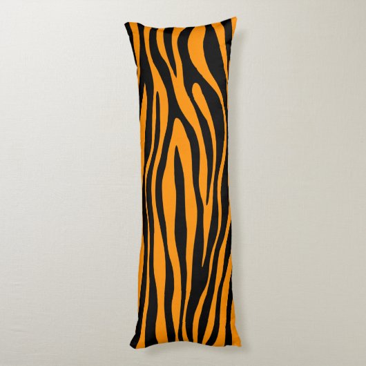 Princeton Oranje Zebra Print Lichaamskussen (Achterkant (Verticaal))