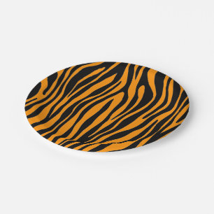 Princeton Oranje Zebra Print Papieren Bordje