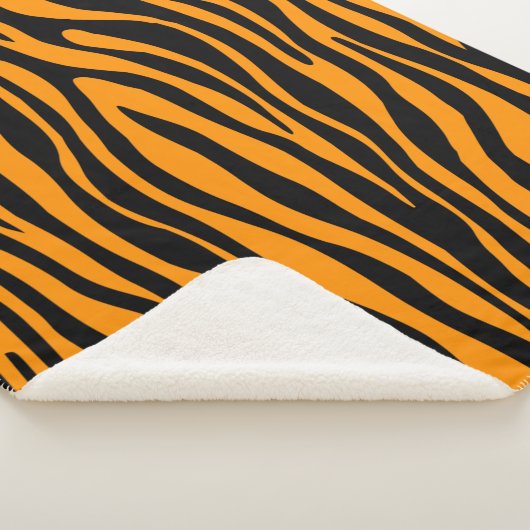 Princeton Oranje Zebra Print Sherpa Deken (3/4)