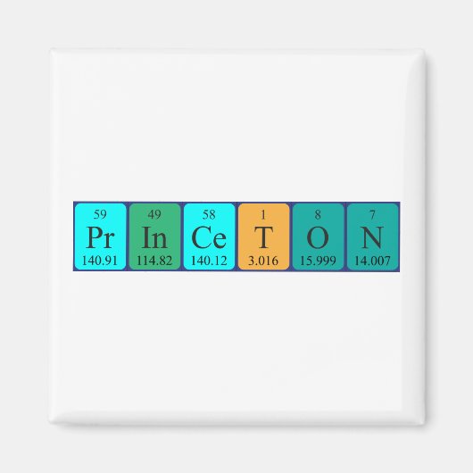 Princeton periodieke tabelnaam magneet (Voorkant)