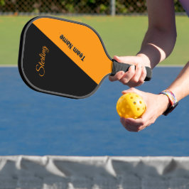 Princeton Sinaasappel en zwart met twee tekstgebie Pickleball Paddle
