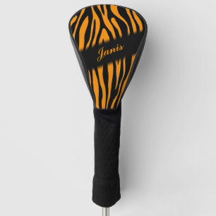 Princeton Sinaasappel Zebra Print gepersonaliseerd Golfheadcover