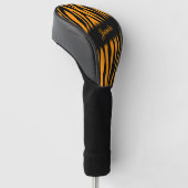Princeton Sinaasappel Zebra Print gepersonaliseerd Golfheadcover (Schuin)