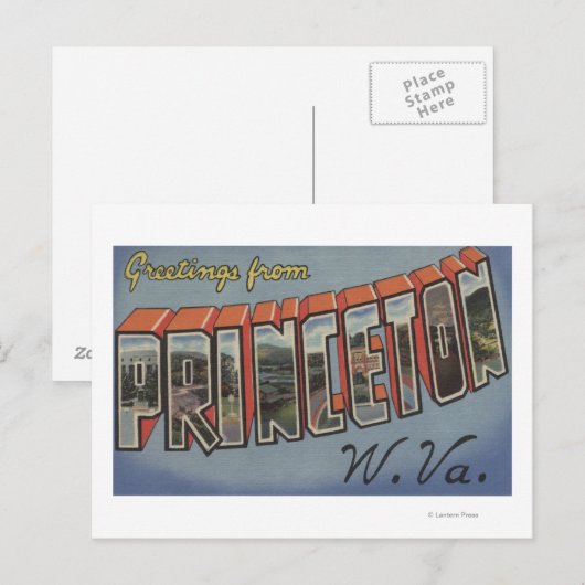 Princeton, West Virginia - Grote Letter-scènes Briefkaart (Voorkant / Achterkant)