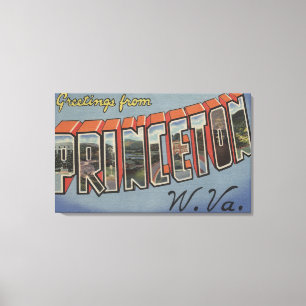 Princeton, West Virginia - Grote Letter-scènes Canvas Afdruk