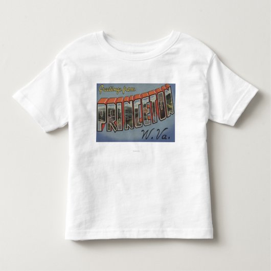 Princeton, West Virginia - Grote Letter-scènes Kinder Shirts (Voorkant)