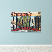 Princeville, Hawaii - Grote letterscènes Canvas Afdruk (Insitu (Houten vloer))