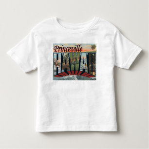 Princeville, Hawaii - Grote letterscènes Kinder Shirts
