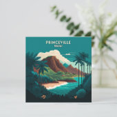 Princeville Kauai Hawaii Beach Mountains Retro (Staand voorkant)