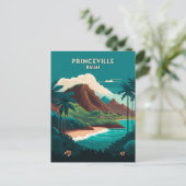 Princeville Kauai Hawaii Beach Mountains Retro Briefkaart (Staand voorkant)