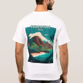 Princeville Kauai Hawaii Beach Mountains Retro T-shirt (Achterkant)