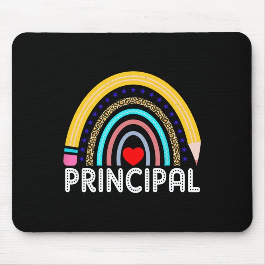 Principal Boho Rainbow Leopard Back To School Prin Muismat (Voorkant)