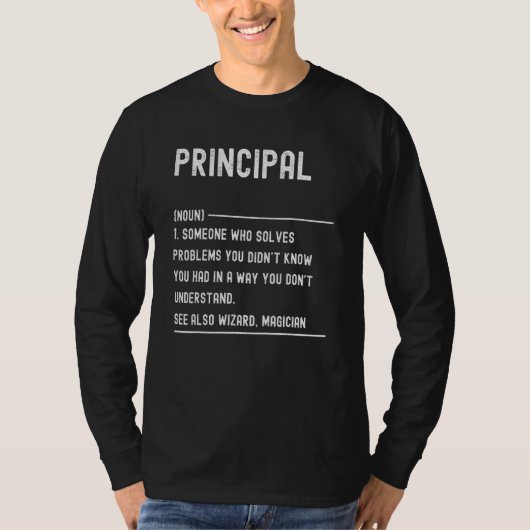 Principal Definition Shirts Funny Job Title (Voorkant)