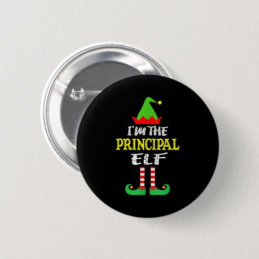 Principal Elf Matching Family Group Christmas  Ronde Button 5,7 Cm (Voorkant /achterkant)