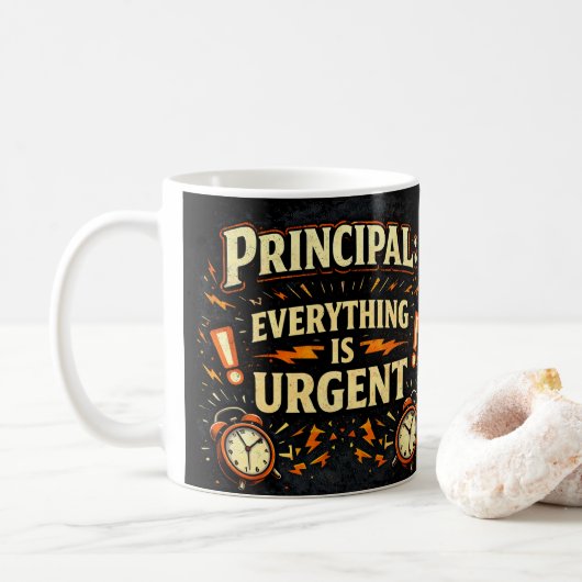 Principal: Everything Is Urgent | Funny Admin Gift Koffiemok (Met donut)