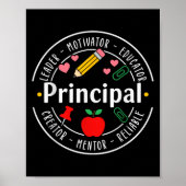 Principal Leader Motivator First Day Back To Schoo Poster (Voorkant)
