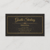 Principal Monogrammed Gold Black Professional Visitekaartje (Achterkant)