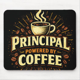 Principal Powered by Coffee | Funny Admin Gift Muismat