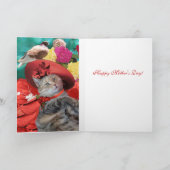PRINCIPE TATUS CAT, RED PET EN PIGEON Moederdag Kaart (Binnen)