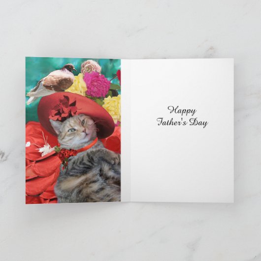 PRINCIPE TATUS CAT, RED PET EN PIGEON Vaderdag Kaart (Binnen)