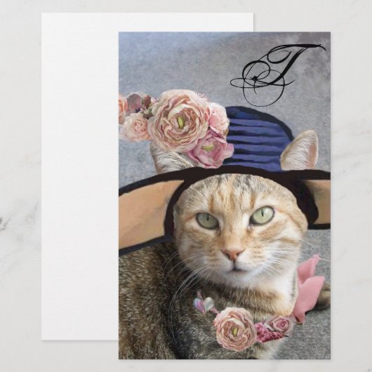 PRINCIPE TATUS/ELEGANT CAT, BIG DIVA PET EN ROOS BRIEFPAPIER (Voorkant / Achterkant)