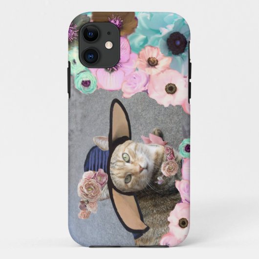 PRINCIPE TATUS ELEGANT CAT, BIG DIVA PET EN ROZEN Case-Mate iPhone CASE (Achterkant)