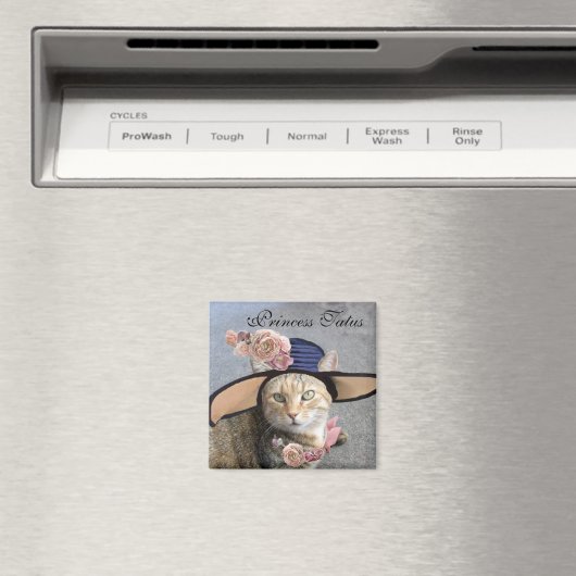 PRINCIPE TATUS/ELEGANT CAT, BIG DIVA-PET EN -ROZEN MAGNEET (Insitu (Vaatwasser))