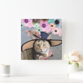 PRINCIPE TATUS/ELEGANT CAT, BIG DIVA PET EN ROZEN VIERKANTE KLOK (Huis)