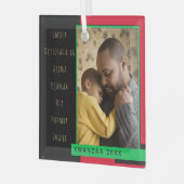 Principes Red Black Green Photo Kwanzaa Glas Ornament (Voorkant links)