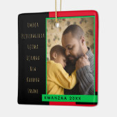 Principes Red Black Green Photo Kwanzaa Keramisch Ornament (Links)