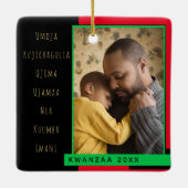 Principes Red Black Green Photo Kwanzaa Keramisch Ornament (Achterkant)
