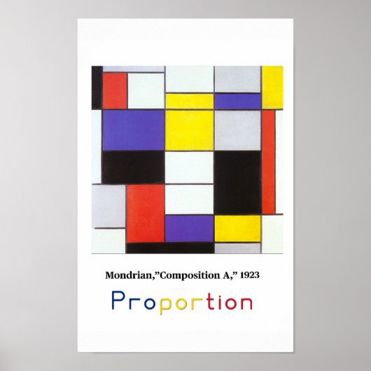 Principes van Kunst - Proportie, Mondrian Poster (Voorkant)
