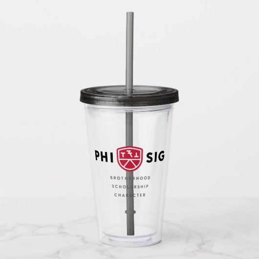 Principes van Phi Sigma Kappa Acryl Drinkbeker (Voorkant)