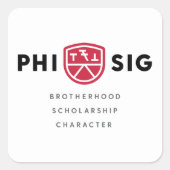 Principes van Phi Sigma Kappa Vierkante Sticker (Voorkant)