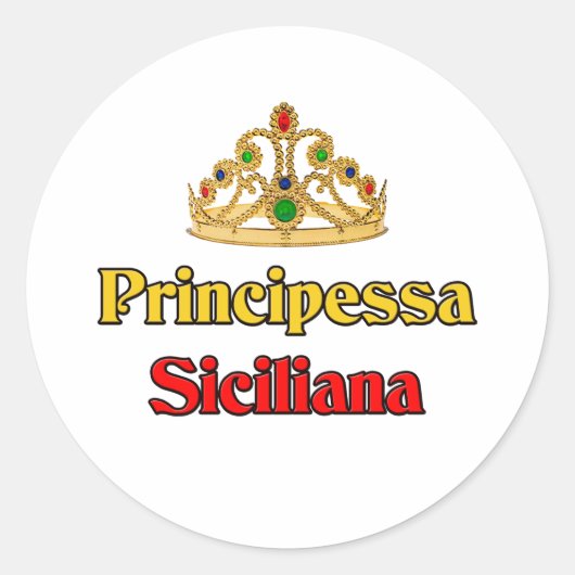 Principessa Siciliana... Ronde Sticker (Voorkant)