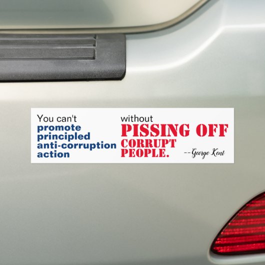 Principieel anti-corruptiebeleid zonder mensen teg bumpersticker (Op auto)