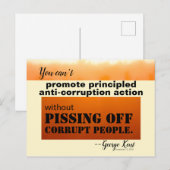 Principled Anti-Corruptie zonder af te pissen Briefkaart (Voorkant / Achterkant)