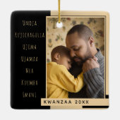 Principles Gold Black Photo Kwanzaa Ceramic Orname Keramisch Ornament (Achterkant)