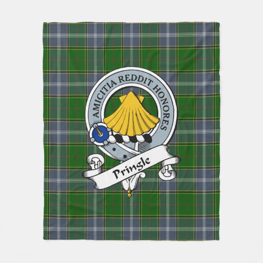 Pringle Clan Badge Tartan Pset Fleece Deken (Voorkant)